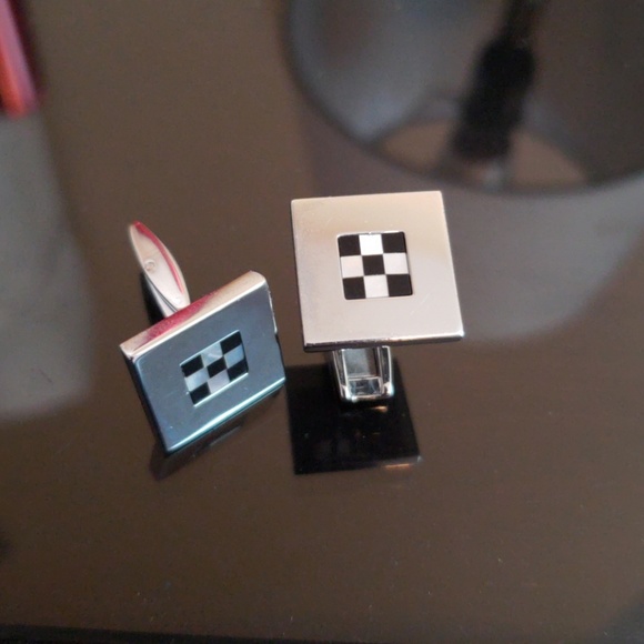 Steel, Pearl & Onyx Cufflinks - Picture 1 of 1